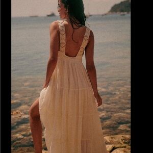 Sezane white maxi dress NWT